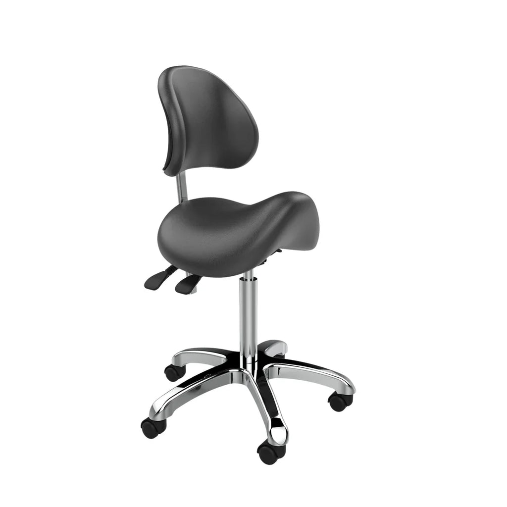 U-91025A Ergonomic Saddle Stool with Lengthened Back Support