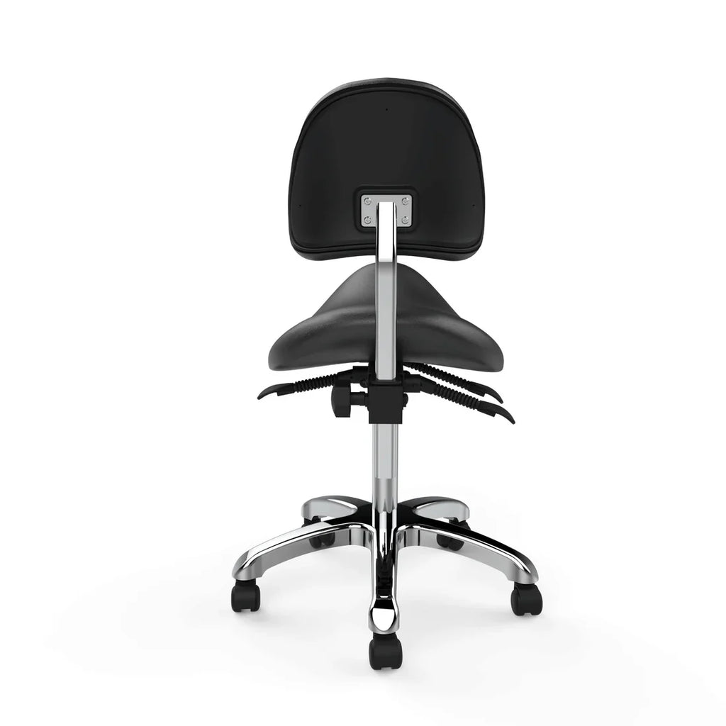 U-91025A Ergonomic Saddle Stool with Lengthened Back Support