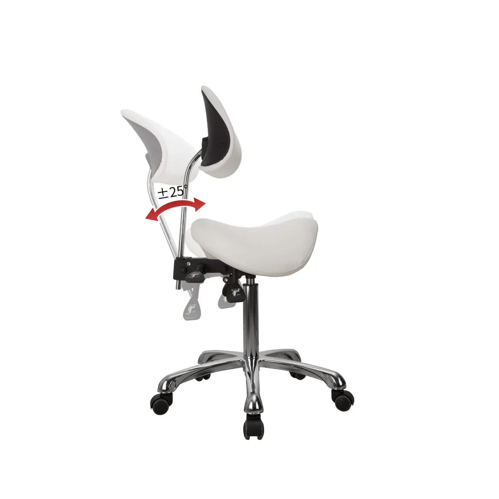 U-91025A Ergonomic Saddle Stool with Lengthened Back Support