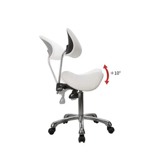 U-91025A Ergonomic Saddle Stool with Lengthened Back Support