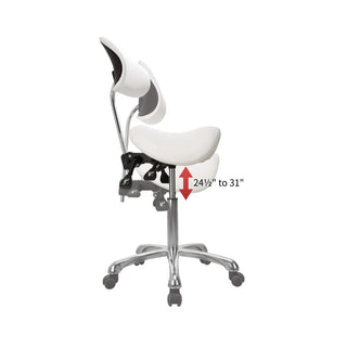 U-91025A Ergonomic Saddle Stool with Lengthened Back Support