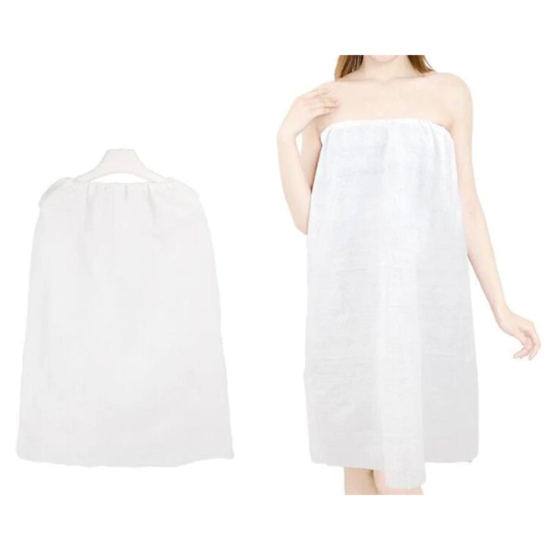DISPOSABLE ELASTIC BATHROBE WHITE AND BLACK 100 X 140 CM (10PCs / Pack)