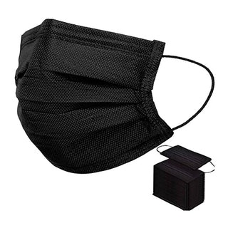 Face Mask 3 Layers Black (50 Pcs)