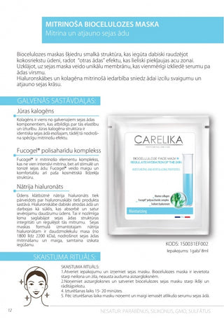 CARELIKA Moisturizing biocellulose face mask, 8ml