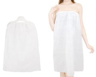 DISPOSABLE ELASTIC BATHROBE WHITE AND BLACK 100 X 140 CM (10PCs / Pack)