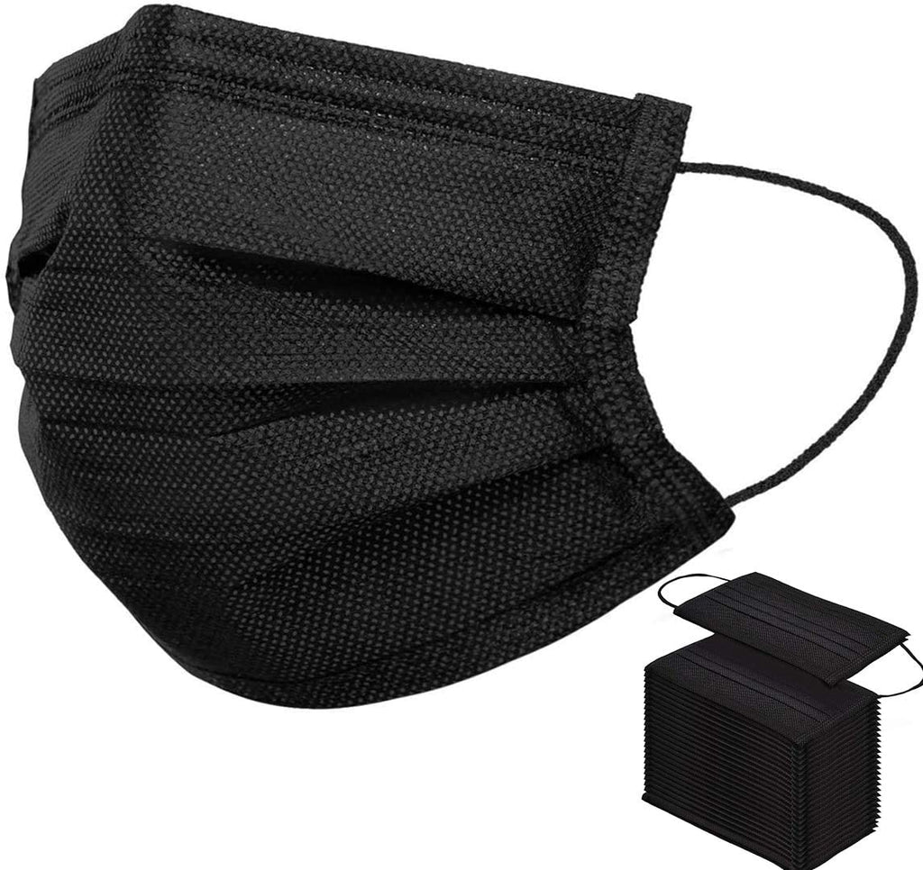 Face Mask 3 Layers Black  (50/100/200/300/500/1000 Pcs)