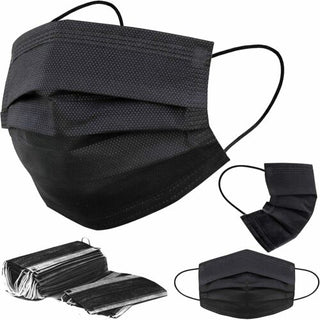 Face Mask 3 Layers Black  (50/100/200/300/500/1000 Pcs)