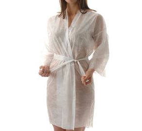 DISPOSABLE KIMONOS WHITE AND BLACK 100 X 140 cm (10 Pcs)