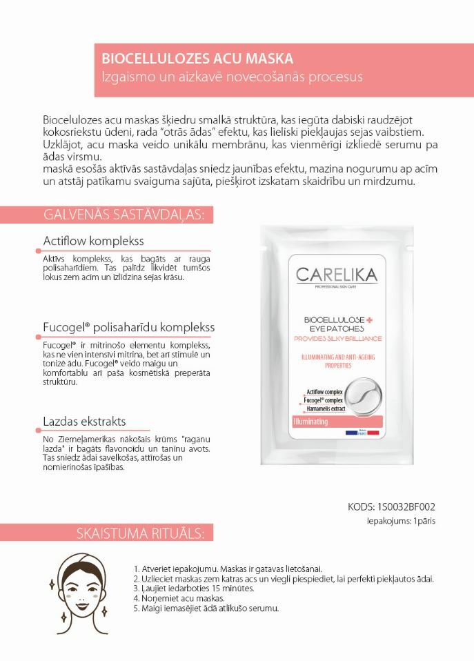 CARELIKA Biocellulose Eye Patches Illuminating