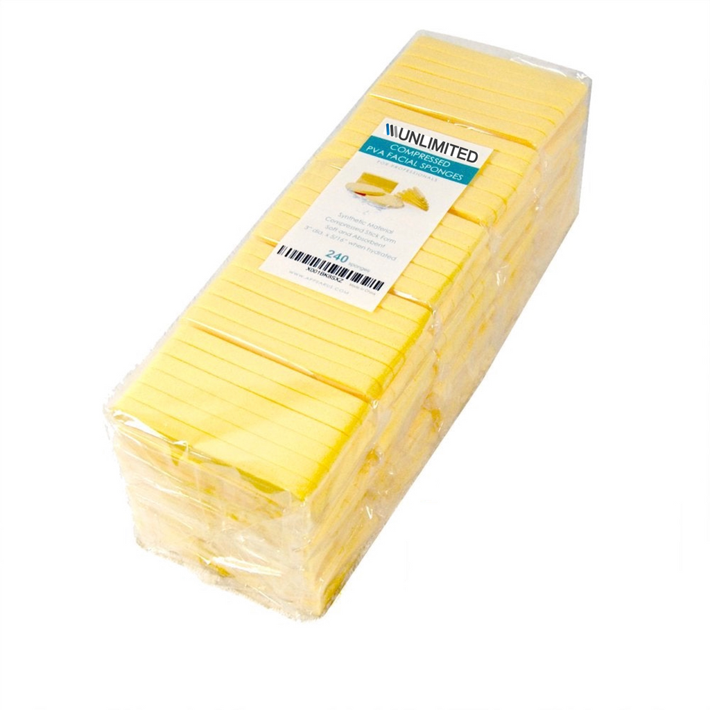 Compressed Yellow Face Sponge for Face Wash Cleansing, Exfoliating, Mask, Makeup Removal