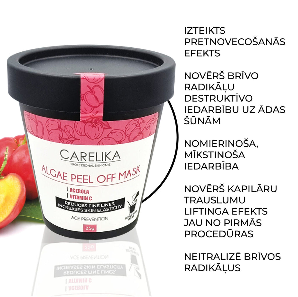 CARELIKA Algae Peel Off  Mask Acerola 25gr Jar